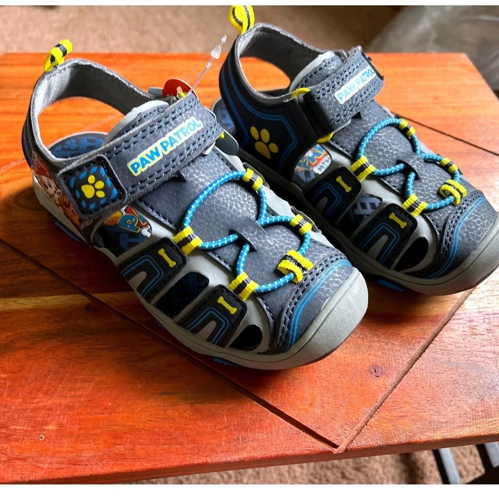 Paw Patrol Boys Navy Blue Closed Toe Sandals Toddler Size 9 New